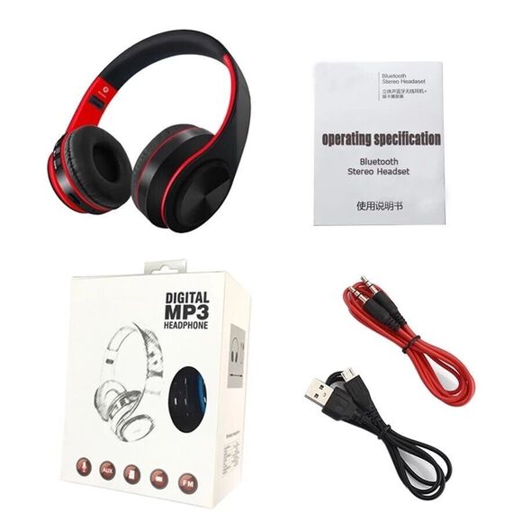 Sports Wireless Headphones Bluetooth Headphones Over Ear MIC Foldable TF Card - Picture 2 of 16